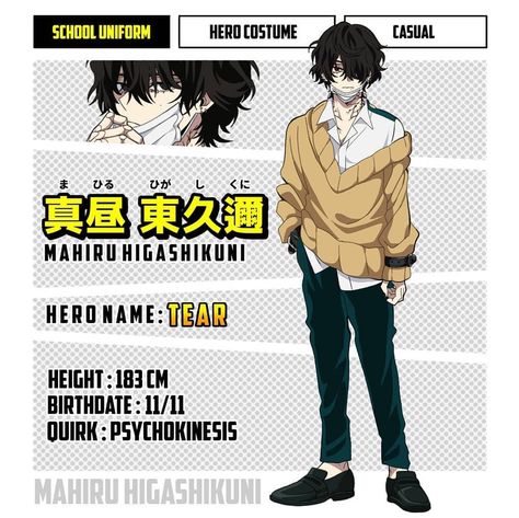 Mha Character Design, Mha Oc Hero Names, Mha Ocs Hero Costumes, Black Mha Oc Male, Bird Quirk Bnha Oc, Mha Ocs, Male Mha Oc, Mha Oc Quirk Music, Mha Oc Male