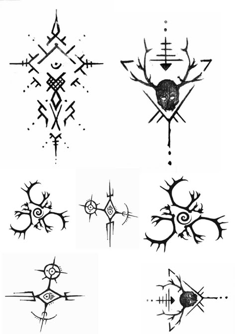 Wiccan Tattoos For Men, Viking Raven Symbol, Dalish Tattoos, Elder Futhark Tattoo, Sigil Tattoo Designs, Rune Tattoo Design, Rune Drawing, Minimalist Witch Tattoo, Pagan Tattoo Ideas