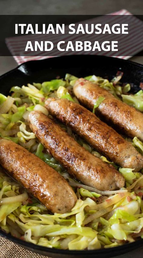 Italian Sausage Brats Recipes For Dinner, Hot Italian Sausage And Cabbage Recipes, Hot Dogs And Cabbage, Italian Sausage Cabbage Recipes, Roasted Cabbage And Sausage, Cabbage And Italian Sausage Recipes, Italian Sausage Link Recipes, Sausage And Cabbage Recipes, Italian Sausage Cabbage