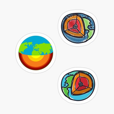 Get my art printed on awesome products. Support me at Redbubble #RBandME: https://www.redbubble.com/i/sticker/Earth-geology-layers-by-Ainar67/77162528.JCQM3?asc=u Earth Science Design For Notebook, Earth Science Design, Science Stickers, Earth Surface, Plate Tectonics, Hand Art Drawing, Hand Art, Earth Science, Cool Stickers