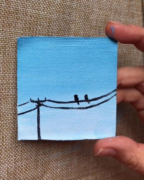 Tiny Canvas Painting Ideas Easy, Mini Drawing, Mini Tela, Emma Smith, Tiny Canvas, Mini Toile, Kpop Ideas, Sky Art Painting, Drawing Things