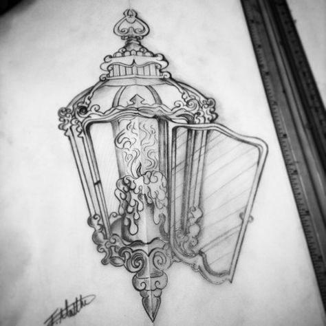 Lantern Drawing Vintage, Lantern Tattoo Vintage, Vintage Frame Tattoo, Lantern Tattoos, Left Hand Tattoo, Lantern Tattoo Design, Vintage Tattoo Sleeve, Lantern Drawing, Lamp Tattoo