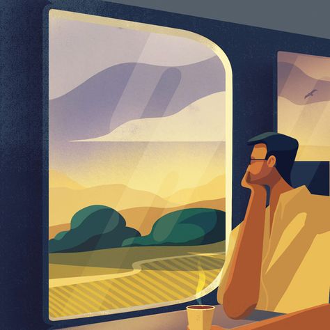 Charlie Davis, Days Of Type, 36 Days Of Type, The Window, Art Deco, Train, Art