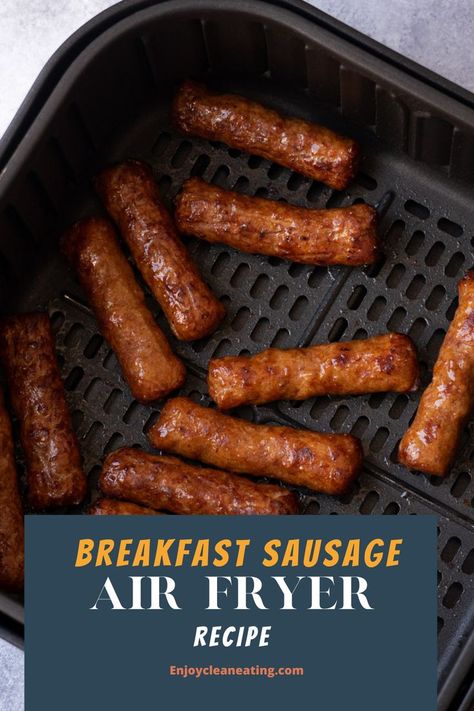 Air Fryer Breakfast Sausage Recipe. Air fryer breakfast sausages are delicious and the easiest way to make them if you don't want to deal with grease all over the stovetop. Sausages In Air Fryer, Air Fryer From Frozen, Air Fryer Breakfast Sausage, Sausage In Air Fryer, Sausage And Chips, Airfryer Breakfast, Breakfast Sausage Recipe, Air Fryer Breakfast, Breakfast Sausage Links