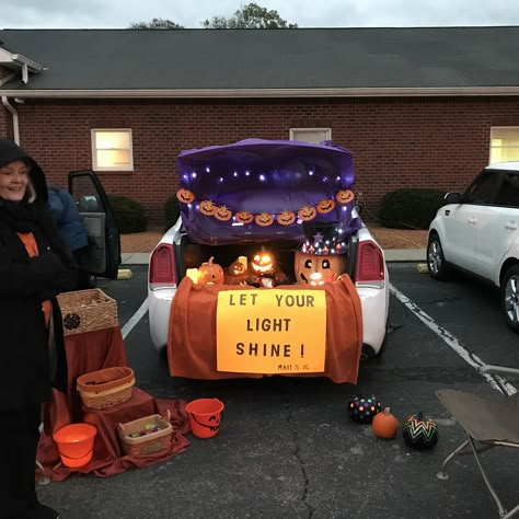 Let your light shine Light Of The World Trunk Or Treat, Trunk Or Treat With Lights, Shine For Jesus Trunk Or Treat, Trunk Or Treat Ideas For Trucks Church, Trunker Treat Ideas Church, Trunk Or Treat Ideas Christian, Let Your Light Shine Trunk Or Treat, Biblical Trunk Or Treat Ideas, Trunk Or Treat Ideas Church