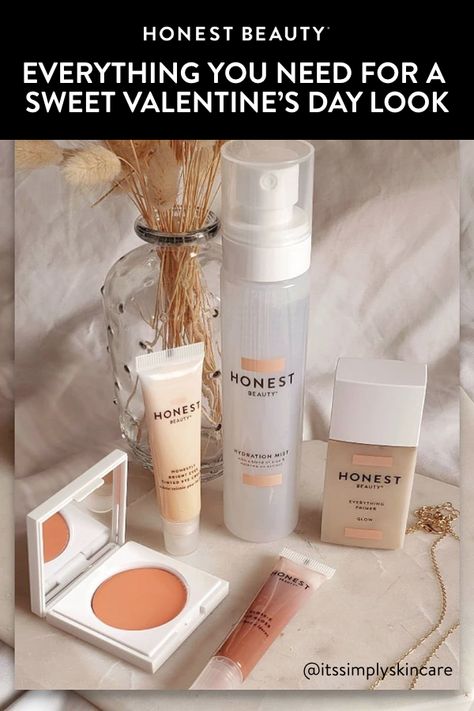 Honest Makeup, Honest Beauty Makeup, Romantic Makeup, Honest Company, Honest Beauty, Clean Makeup, Cruelty Free Makeup, Sweet Valentine, Romantic Look