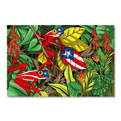 De aqui como el coqui! Puerto Rico is a beautiful land rich in culture and history and home to many species of animals. Most famous is the coqui frog, which is an important cultural symbol of Puerto Rico, due to the high population of the coqui. Acrylic is a lightweight yet durable material that makes the image appear as if it is embedded in glass. The result is stunning image quality, vibrant colours, and it is virtually shatterproof. Acrylic is printed using high-quality inks and state of the Puerto Rico Artwork, Taino Indians Puerto Rico Art, Puerto Rico Painting, Coqui Frog, Vector Portraits, Acrylic Photo Prints, High School Art Lessons, Puerto Rico Art, Graphic Wall Art