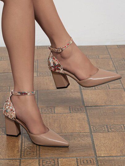 Classy Shoes Women, Dressy Shoes, Floral Shoes, Ankle Strap Pumps, Strap Pumps, Dress Shoes Womens, Fabulous Shoes, Shoes Heels Pumps, Ankle Strap Heels