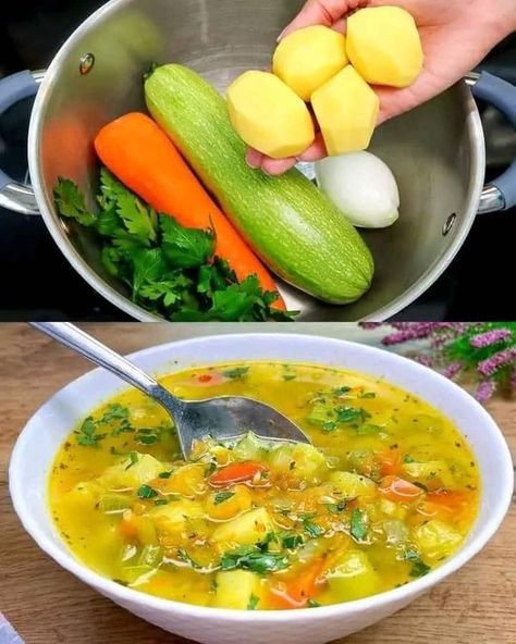 Vegetable Soup Ingredients, Hearty Vegetable Soup, Jamie Oliver Recipes, Croutons Homemade, Healthy Bowls, Vegetable Soup Recipes, Delicious Vegetables, Bowl Of Soup, Vegetable Soup