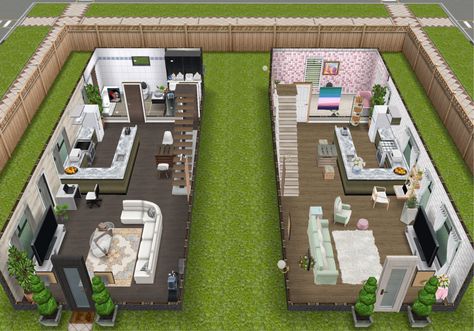 Sims Freeplay Houses Layouts, Sims Freeplay House Ideas, Loft Houses, Casas The Sims Freeplay, Sims Decor, Loft Type, Sims Mobile, Sims Freeplay Houses, Sims 4 Challenges