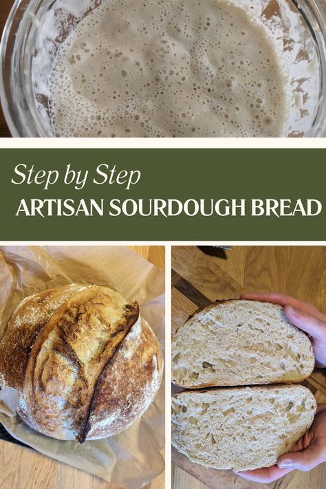 Step By Step Artisan Sourdough Sourdough Bread Recipe Easy, Whole Wheat Sourdough Bread Recipe, Wheat Sourdough Bread Recipe, Easy Artisan Bread, Whole Wheat Sourdough Bread, Wheat Sourdough Bread, Low Glycemic Snacks, Artisan Bread Recipe, Whole Wheat Sourdough