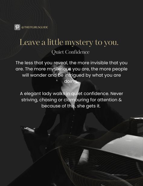 Elegant Lady Etiquette, Elegant Woman Aesthetic Luxury, Lady Etiquette Tips Classy, Elegant Quotes Woman Classy Words, Classy Mindset, High Standards Quotes Woman Classy, Elegant Woman Quotes, Classy Lady Quotes, Elegant Behavior