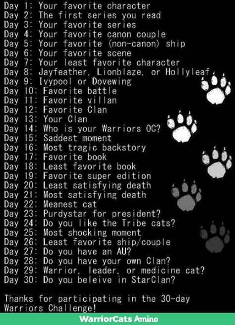 Warrior Cats 30 Day Challenge, Warrior Cats Challenge, Warrior Oc, Therian Stuff, Cats Stuff, Warrior Cat Drawings, Reading Day, Drawing Prompt, Wings Of Fire