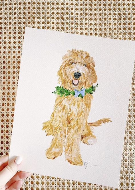 Goldendoodle Art, Watercolor Dog Portrait, Puppy Portraits, Realistic Sketch, Custom Portrait Illustration, Custom Pet Art, Watercolor Art Lessons, Into Art, Watercolor Dog