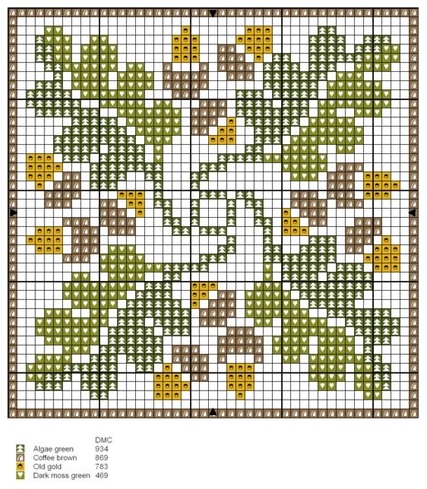 Fall Season Biscornu Cross Stitch, Fall Cross Stitch, Cross Stitch Freebies, Pola Kristik, Needlework Patterns, 자수 디자인, Cross Stitch Patterns Free, Free Cross Stitch, Knitting Charts