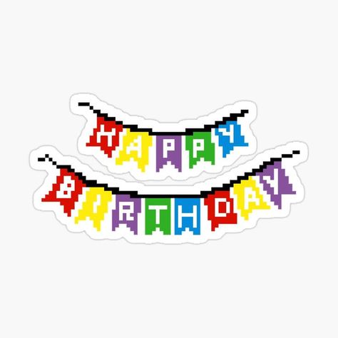 #Sticker #stickers #retro #gamer #gaming #cute #kawaii #buyme #pixel #pixelart #art #digital #drawing #illustration #draw #quote #quotes #funny #typography #happy #trendy #love #colourful #colorful #words #wordart #inspiration #motivation #inspirational #motivational #goodvibes #birthday #happybirthday Colorful Words, Banner Sticker, Funny Typography, Retro Gamer, Happy Birthday Banner, Happy Birthday Banners, Aesthetic Stickers, Glossier Stickers, Transparent Stickers