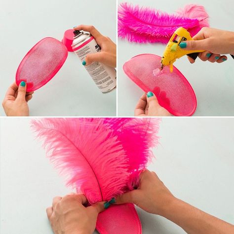 This Tutorial Will Make You Want to Be a Flamingo for Halloween - Brit + Co Flamingo Halloween Costume, Seussical Costumes, Pink Spray Paint, Be A Flamingo, Flamingo Costume, Flamingo Fashion, Quick Halloween Costumes, The Mask Costume