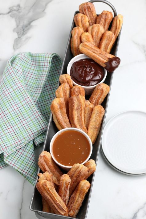 Air Fryer Churros, Chocolate Churros, Carrot Cake Cheesecake Recipe, Churros Con Chocolate, Mini Churros, Churros Recipe, How To Make Frosting, Best Air Fryer, Creative Desserts