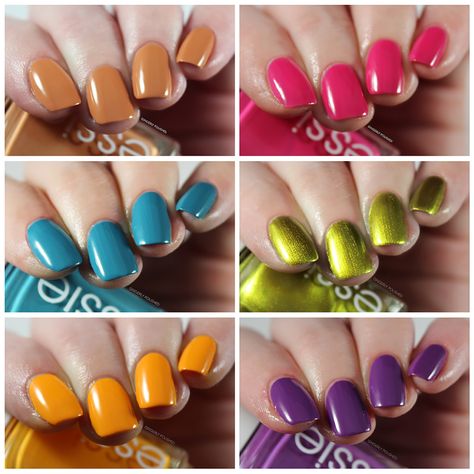 Essie Summer 2022 Collection – Swatches & Review – GINGERLY POLISHED Essie Summer Colors, I Feel Guilty, Essie Polish, Holo Taco, Saturated Blue, Yellow Cream, Yellow Tones, Summer Color, Orange Cream