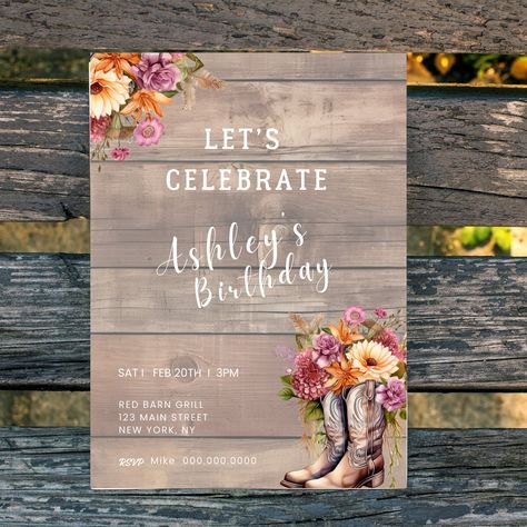 Cowgirl Party Theme, Western Birthday Party, Western Birthday, Text Graphics, Country Theme, Cowgirl Birthday, Cowgirl Party, Winter Party, Cow Girl