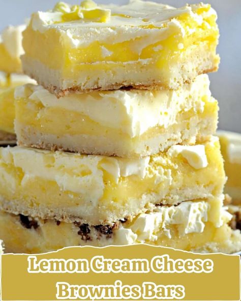 Recipes Epic Lemon Cream Cheese Brownies, Lemon Cream Cheese Bars, Brownie Brittle, Cheese Brownies, Lemon Brownies, Cream Cheese Bars, Cream Cheese Brownies, Lemon Cream Cheese, Lemon Dessert