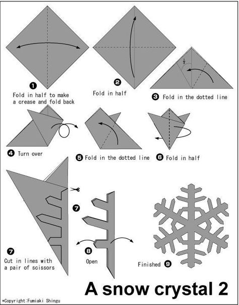 Paper Snowflake Template, Paper Snowflakes Diy, Snowflake Party, Snowflake Template, Snowflake Craft, Christmas Paper Crafts, New Year's Crafts, Winter Crafts For Kids, Paper Snowflakes