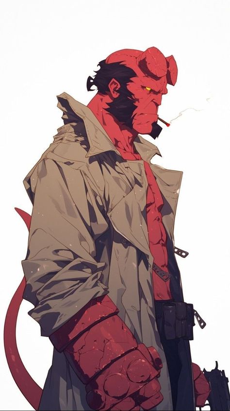 Video Game Character Poses, Superhero Armour, Hellboy Drawing, Samurai Cowboy, Hellboy Fanart, Hellboy Comics, Hellboy Wallpaper, Hellboy Comic, Mike Mignola Art