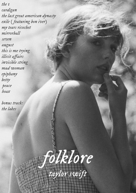 Written By Taylor Swift, Folklore Poster, Aaron Dessner, Folklore Lyrics, Cute Diy Room Decor, Estilo Taylor Swift, Dorm Posters, Taylor Swift Posters, Poster Room