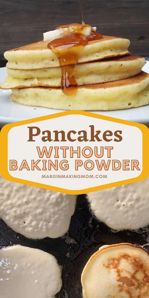 Learn how easy it is to make light and fluffy pancakes without baking powder! Using self-rising flour is the perfect shortcut! Homemade Pancake Mix Recipe Without Baking Powder, Homemade Pancakes No Baking Powder, Homemade Pancakes Easy No Baking Powder, Pancakes From Scratch No Baking Powder, Pancake Without Baking Powder, What Can I Make With Flour, Easy Pancake Recipe No Baking Powder, What To Make With Flour, Pancakes No Baking Powder