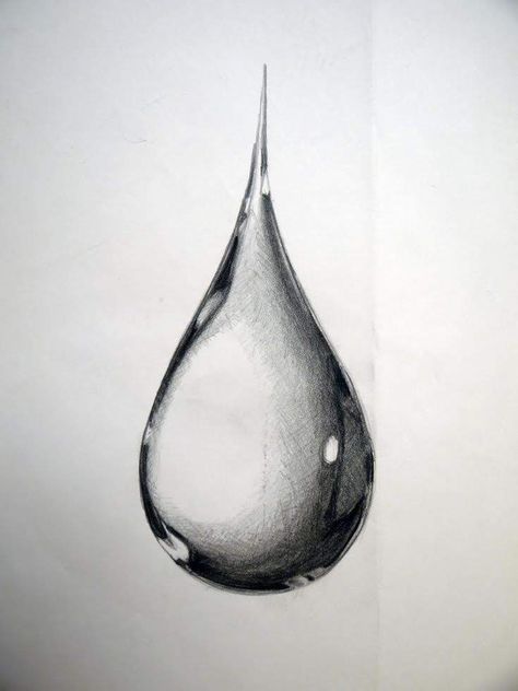 Water Drop Drawing, Drawing Tattoo Ideas, Shading Drawing, Pencil Drawings For Beginners, Water Drawing, Drawing Tattoo, Charcoal Sketch, Pencil Shading, Object Drawing