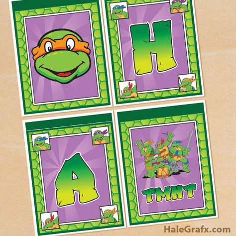 Click here to download a FREE Printable Retro TMNT Ninja Turtle Birthday Banner! Tmnt Banner, Ninja Turtles Printables, Ninja Turtle Theme, Mutant Ninja Turtles Party, Turtle Birthday Parties, Birthday Banner Template, Tmnt Birthday, Ninja Turtles Birthday Party, Tmnt Party