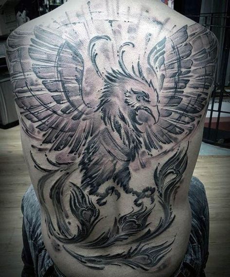 40 Phoenix Back Tattoo Designs For Men - Flaming Bird Ideas Phoenix Back Tattoos, Phoenix Tattoo On Back, Male Phoenix Tattoo, Back Tattoos Men, Back Tattoo For Men, Phoenix Back Tattoo, Fenix Tattoo, Tattoo Male, Shoulder Tats