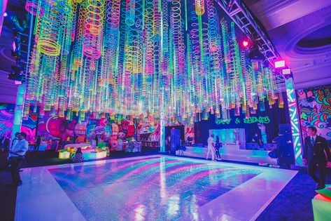 Bar/Bat Mitzvah Ideas, themes and venues Graffiti Party, Bnai Mitzvah, Bat Mitzvah Themes, Glow Stick Party, Glow Birthday Party, Bar Mitzvah Party, Bar Mitzva, Bat Mitzvah Party, 80s Theme Party