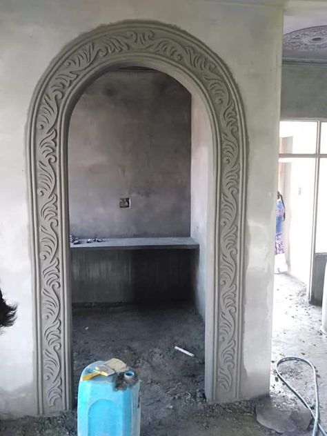 Arch Plaster Design, Plaster Of Paris Design, Foyer Door, Archways In Homes, Plaster Design, Design Home Kitchen, Balcony Glass Design, Arch Designs, Gate Wall Design