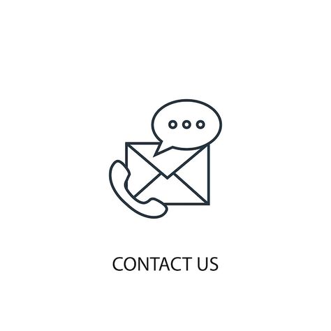 Contact us concept line icon. simple ele... | Premium Vector #Freepik #vector #email-symbol #phone-contact #email-background #email Contact Us Illustration, About Us Icon, Contact Us Web Design, Email Background, Contact Us Icon, Contact Logo, Icon Contact, Contact Icons Vector, Contacts Icon