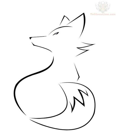 Fox outline - simple but beautiful Sitting Fox Drawing, Easy Fox Drawing, Red Fox Drawing, Fox Drawing Sketches, Fox Drawing Easy, Fox Drawings, Drawing Ideas Simple, Drawing Sitting, Psy Chihuahua