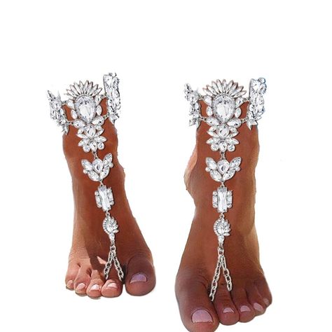 Crystal Barefoot Sandals, Foot Jewelry Wedding, Beach Dancing, Plan Checklist, Rhinestone Anklet, Butterfly Heels, Beach Foot Jewelry, Foot Chain, Crystal Anklet