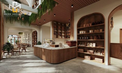 Scandinavian Coffee Shop, Zen Cafe, Scandinavian Cafe, Scandinavian Restaurant, Hospital Ideas, Green Restaurant, Greens Restaurant, Bakery Shop Design, Zen Interiors