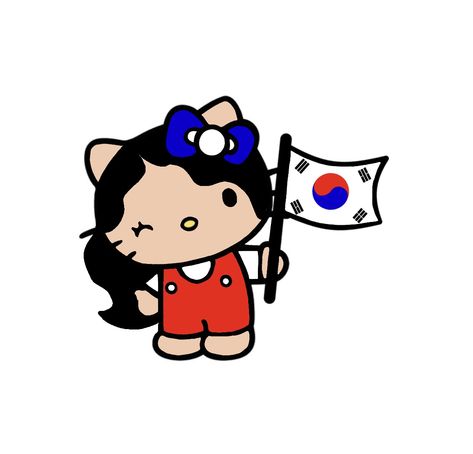 Korean Hello Kitty, Hello Kitty Korean, Korean Hello, South Korea Flag, Korean Flag, Afghani Dress, Hello Kitty Wallpaper Hd, Hello Kitty Y2k, Images Hello Kitty