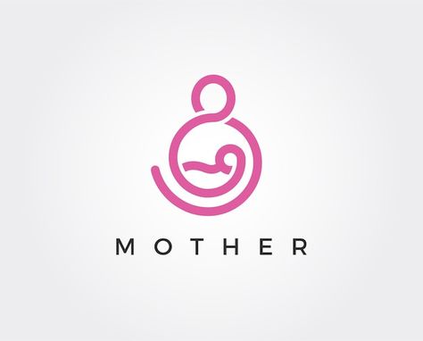 Minimal mother logo template | Premium Vector #Freepik #vector #maternity #pregnant-logo #pregnancy-logo #pregnant-mother Logo With Hands Ideas, Mom Logo Design, Pregnant Icon, Pregnant Logo, Midwife Logo, Motherhood Logo, Baby Logo Branding, Doula Logo, Mom Logo