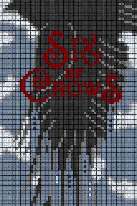 Alpha pattern #153327 Six Of Crows Pixel Art, Six Of Crows Cross Stitch, Six Of Crows Crochet, Book Mark Alpha Pattern, Star Alpha Pattern, Cross Stitch Pattern Maker, Felt Toys Patterns, Crochet Fairy, Easy Pixel Art