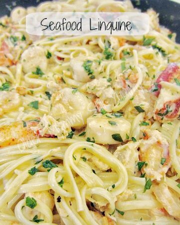 Seafood Linguine Recipe, Shrimp And Spinach, Seafood Linguine, Linguine Recipes, Seafood Pasta Recipes, Chicken Shrimp, Scallop Recipes, Seafood Pasta, Seafood Dinner