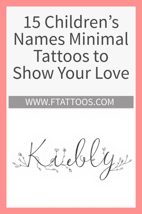 Kid Name Tattoo Ideas Mothers, Tattoo With Kids Names, Kid Name Tattoo, Family Tree Designs, Minimal Tattoos, Tattoos With Kids Names, Initial Tattoo, Line Art Tattoos, Family Names