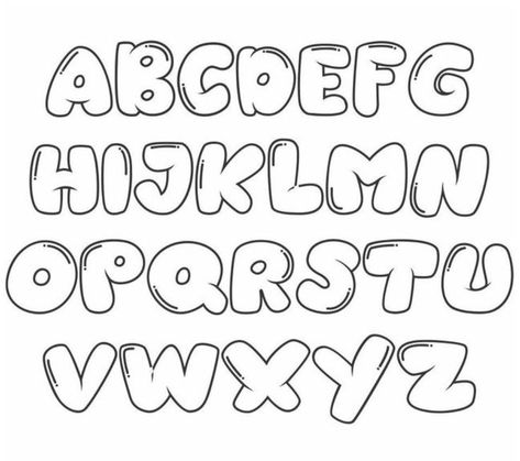 Hand Lettering Alphabet Fonts, Alfabet Font, Preschool Room, Graffiti Lettering Alphabet, Lettering Styles Alphabet, Infant Classroom, Lettering Guide, Bond Paper Design, Graffiti Writing