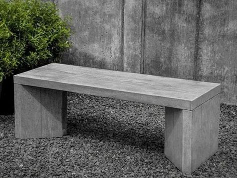 Concrete Outdoor Bench, Concrete Garden Bench, Stone Garden Bench, Outdoor Bench Seating, Campania International, French Limestone, Concrete Bench, Beton Design, Stone Bench