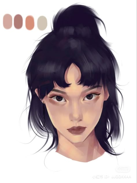 Drawing Anime Digital, Digital Drawing Aesthetic, Digital Art Face, Easy Digital Art, Manga Portrait, Digital Art Programs, Character Design Anime, Drawing In Procreate, Traditional Drawing