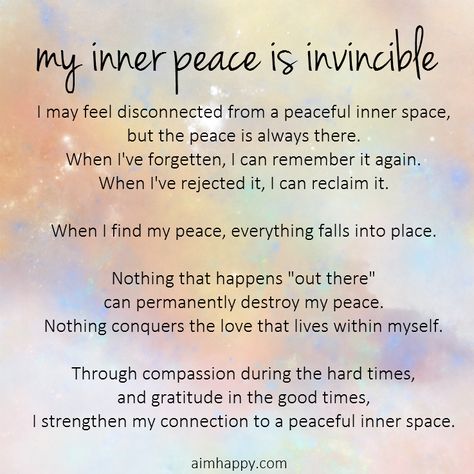 Image result for peace of mind Businesswoman Quotes, Release Negativity Affirmations, Wayne Dyer Quotes Inner Peace, Inner Peace Mantra, How To Achieve Inner Peace, Manifesting Mental Peace, Feeling Disconnected, Inner Peace Quotes, Healing Affirmations