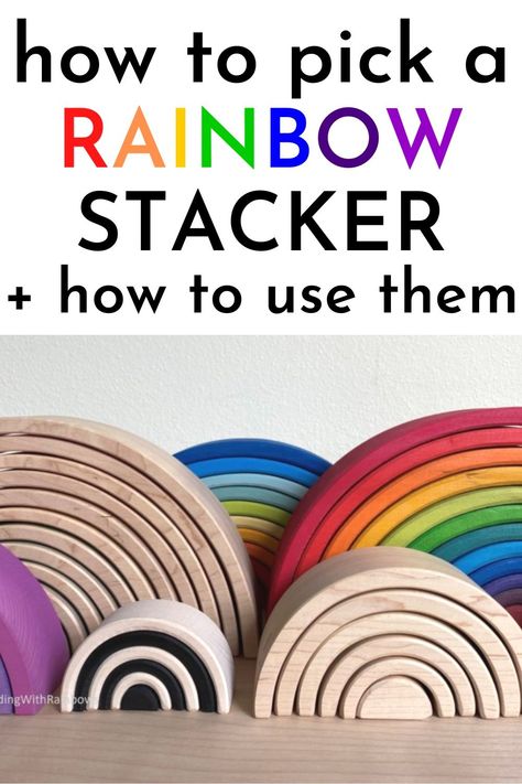 Wooden Rainbow Stacker Ideas, Ish Activities, Grimms Toys, Wooden Arches, Grimms Rainbow, Grimm's Toys, Stacker Toy, Rainbow Stacker, Play Wood