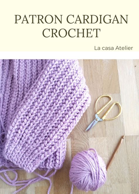 Aprende a tejer un cardigan a crochet con este tutorial paso a paso. Con lana gruesa se teje bastante rápido, el patrón es muy sencillo y podrás adaptarlo a otros grosores de lana y tallas fácilmente. How To Make A Cardigan Crochet, Cardigan Tejidos A Crochet, How To Crochet A Cardigan, Cardigan Crochet Patron, Ideas Para Tejer A Crochet, Cardigan Crochet Tutorial, Cardigan A Crochet, Crochet A Cardigan, Ideas Para Tejer