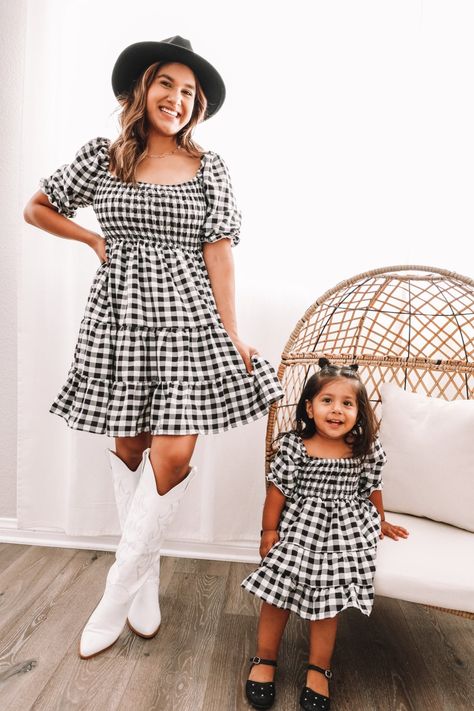 Checkered dress outfit